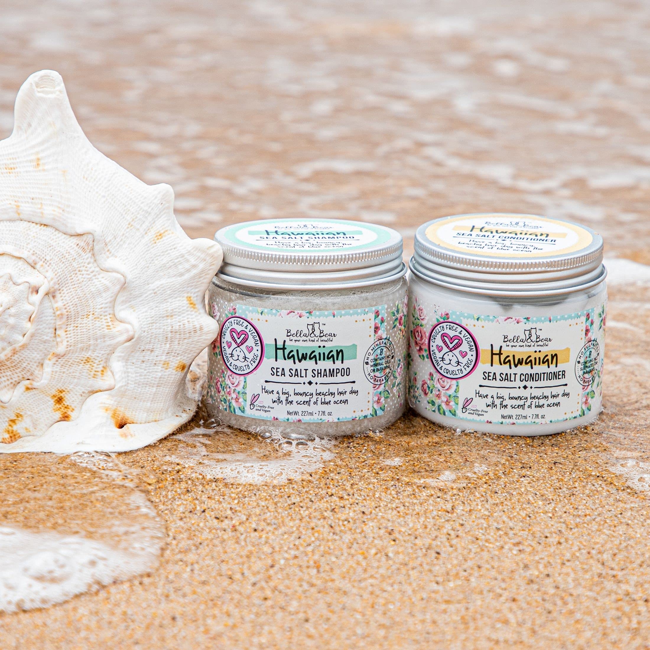Bella & Bear Hawaiian Sea Salt Volumizing Shampoo, Exfoliating, Cruelty Free, Ocean Scent, 6.7oz